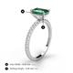 5 - Charlotte Desire 8x6 mm Emerald Cut Lab Created Alexandrite and Round Diamond Hidden Halo Engagement Ring 