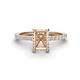 1 - Charlotte Desire Emerald Cut Semi Mount Womens Hidden Halo Engagement Ring  
