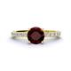 1 - Lillian Desire 6.50 mm Round Red Garnet and Diamond Engagement Ring 