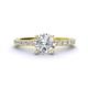 1 - Lillian Desire 6.50 mm Round Forever One Moissanite and Diamond Engagement Ring 