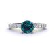 1 - Lillian Desire 6.50 mm Round Blue and White Diamond Engagement Ring 