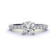 1 - Lillian Desire 6.50 mm Round Forever One Moissanite and Diamond Engagement Ring 