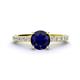 1 - Lillian Desire 6.00 mm Round Blue Sapphire and Diamond Engagement Ring 