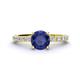 1 - Lillian Desire 6.50 mm Round Iolite and Diamond Engagement Ring 
