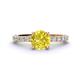 1 - Lillian Desire 6.50 mm Round Yellow and White Diamond Engagement Ring 
