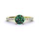1 - Lillian Desire 6.50 mm Round Diamond and Lab Created Alexandrite Engagement Ring 