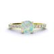 1 - Lillian Desire 6.00 mm Round Opal and Diamond Engagement Ring 