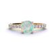 1 - Lillian Desire 6.00 mm Round Opal and Diamond Engagement Ring 