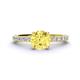1 - Lillian Desire 6.00 mm Round Lab Created Yellow Sapphire and Diamond Engagement Ring 