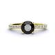 1 - Lillian Desire 6.00 mm Round Black and White Diamond Engagement Ring 