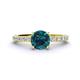 1 - Lillian Desire 6.50 mm Round Blue and White Diamond Engagement Ring 
