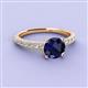 2 - Lillian Desire 6.00 mm Round Blue Sapphire and Diamond Engagement Ring 