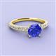 2 - Lillian Desire 6.50 mm Round Tanzanite and Diamond Engagement Ring 
