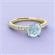2 - Lillian Desire 6.50 mm Round Aquamarine and Diamond Engagement Ring 