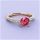2 - Lillian Desire 6.50 mm Round Pink Tourmaline and Diamond Engagement Ring 