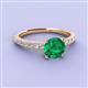 2 - Lillian Desire 6.00 mm Round Emerald and Diamond Engagement Ring 