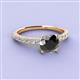 2 - Lillian Desire 6.00 mm Round Black and White Diamond Engagement Ring 