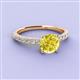 2 - Lillian Desire 6.50 mm Round Yellow and White Diamond Engagement Ring 