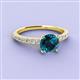 2 - Lillian Desire 6.50 mm Round Blue and White Diamond Engagement Ring 