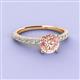 2 - Lillian Desire 6.50 mm Round Morganite and Diamond Engagement Ring 