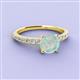 2 - Lillian Desire 6.00 mm Round Opal and Diamond Engagement Ring 