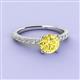 2 - Lillian Desire 6.00 mm Round Lab Created Yellow Sapphire and Diamond Engagement Ring 