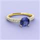 2 - Lillian Desire 6.50 mm Round Iolite and Diamond Engagement Ring 