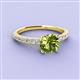 2 - Lillian Desire 6.50 mm Round Peridot and Diamond Engagement Ring 