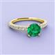 2 - Lillian Desire 6.00 mm Round Emerald and Diamond Engagement Ring 