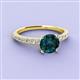 2 - Lillian Desire 6.50 mm Round London Blue Topaz and Diamond Engagement Ring 