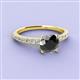 2 - Lillian Desire 6.00 mm Round Black and White Diamond Engagement Ring 