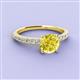 2 - Lillian Desire 6.50 mm Round Yellow and White Diamond Engagement Ring 