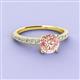 2 - Lillian Desire 6.50 mm Round Morganite and Diamond Engagement Ring 