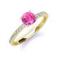 3 - Lillian Desire 6.00 mm Round Lab Created Pink Sapphire and Diamond Engagement Ring 