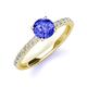3 - Lillian Desire 6.50 mm Round Tanzanite and Diamond Engagement Ring 