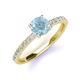 3 - Lillian Desire 6.50 mm Round Aquamarine and Diamond Engagement Ring 