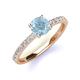 3 - Lillian Desire 6.50 mm Round Aquamarine and Diamond Engagement Ring 