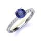 3 - Lillian Desire 6.50 mm Round Iolite and Diamond Engagement Ring 