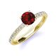 3 - Lillian Desire 6.50 mm Round Red Garnet and Diamond Engagement Ring 