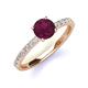 3 - Lillian Desire 6.50 mm Round Rhodolite Garnet and Diamond Engagement Ring 