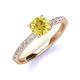 3 - Lillian Desire 6.00 mm Round Lab Created Yellow Sapphire and Diamond Engagement Ring 