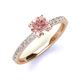 3 - Lillian Desire 6.50 mm Round Morganite and Diamond Engagement Ring 