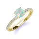 3 - Lillian Desire 6.00 mm Round Opal and Diamond Engagement Ring 