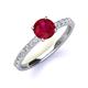 3 - Lillian Desire 6.00 mm Round Ruby and Diamond Engagement Ring 