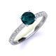 3 - Lillian Desire 6.50 mm Round London Blue Topaz and Diamond Engagement Ring 