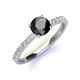 3 - Lillian Desire 6.00 mm Round Black and White Diamond Engagement Ring 