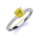 3 - Lillian Desire 6.50 mm Round Yellow and White Diamond Engagement Ring 