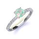 3 - Lillian Desire 6.00 mm Round Opal and Diamond Engagement Ring 