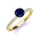 3 - Lillian Desire 6.00 mm Round Blue Sapphire and Diamond Engagement Ring 