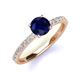 3 - Lillian Desire 6.00 mm Round Blue Sapphire and Diamond Engagement Ring 